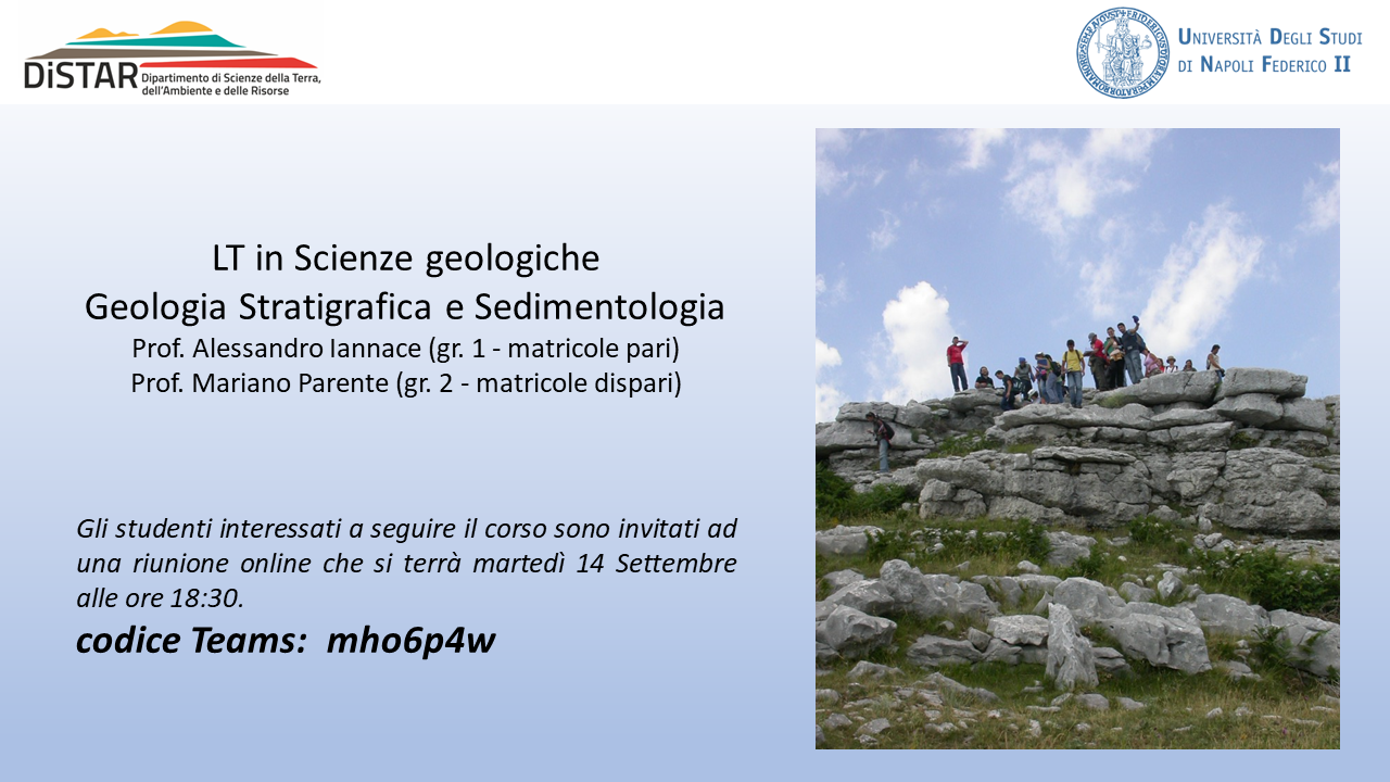 Avviso Corso di Geologia Stratigrafica 2021 2022