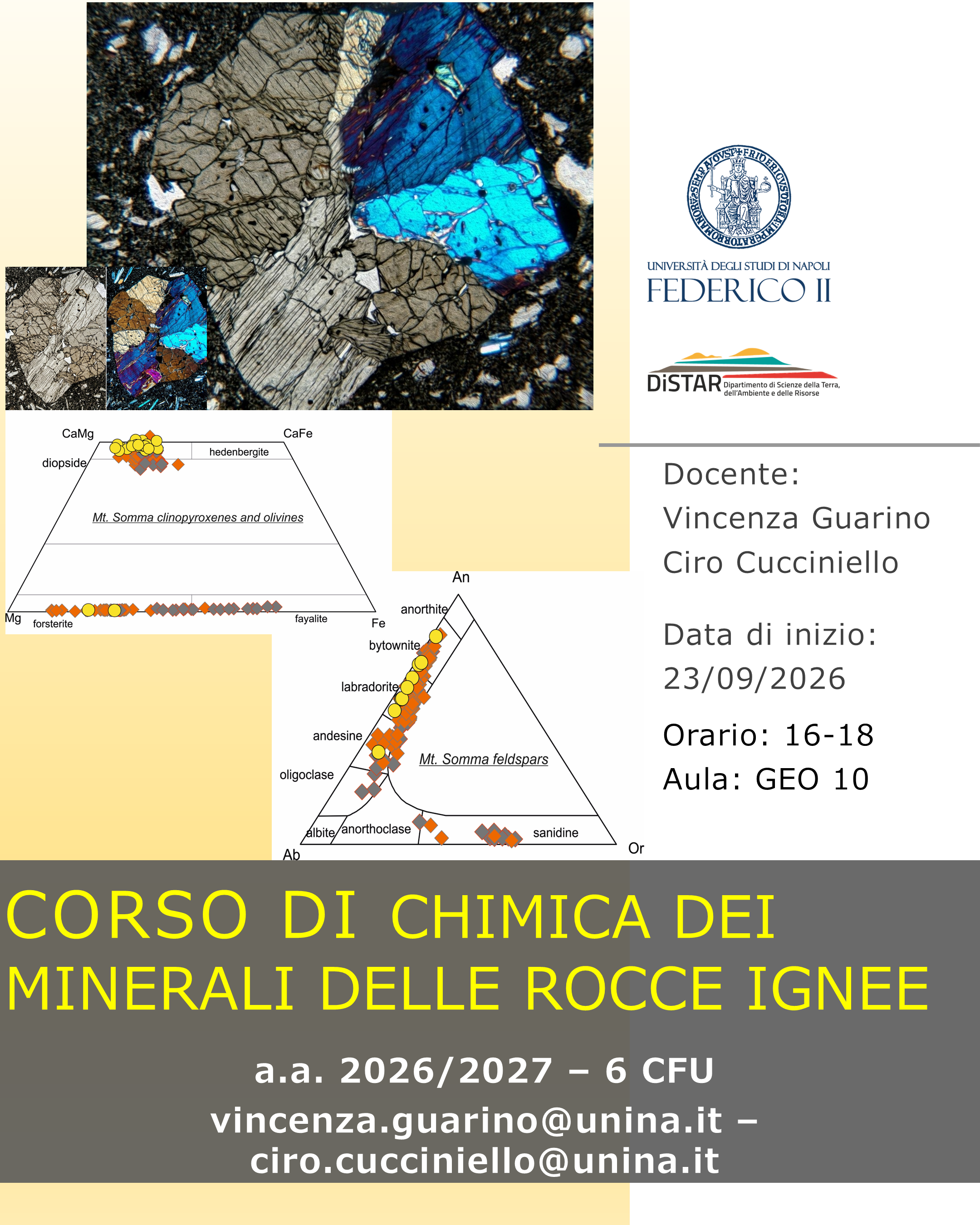 Chimica Minerali delle Rocce Ignee Guarino Cucciniello
