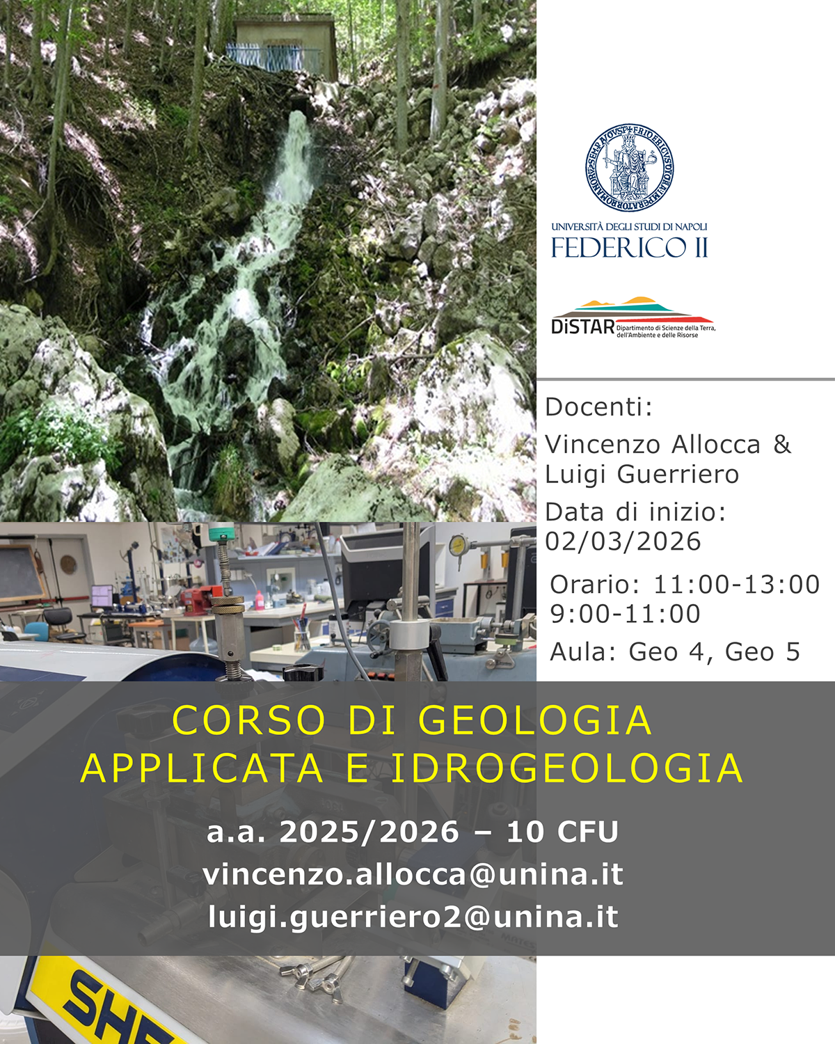 Corso Geologia Applicata e Idrogeologia