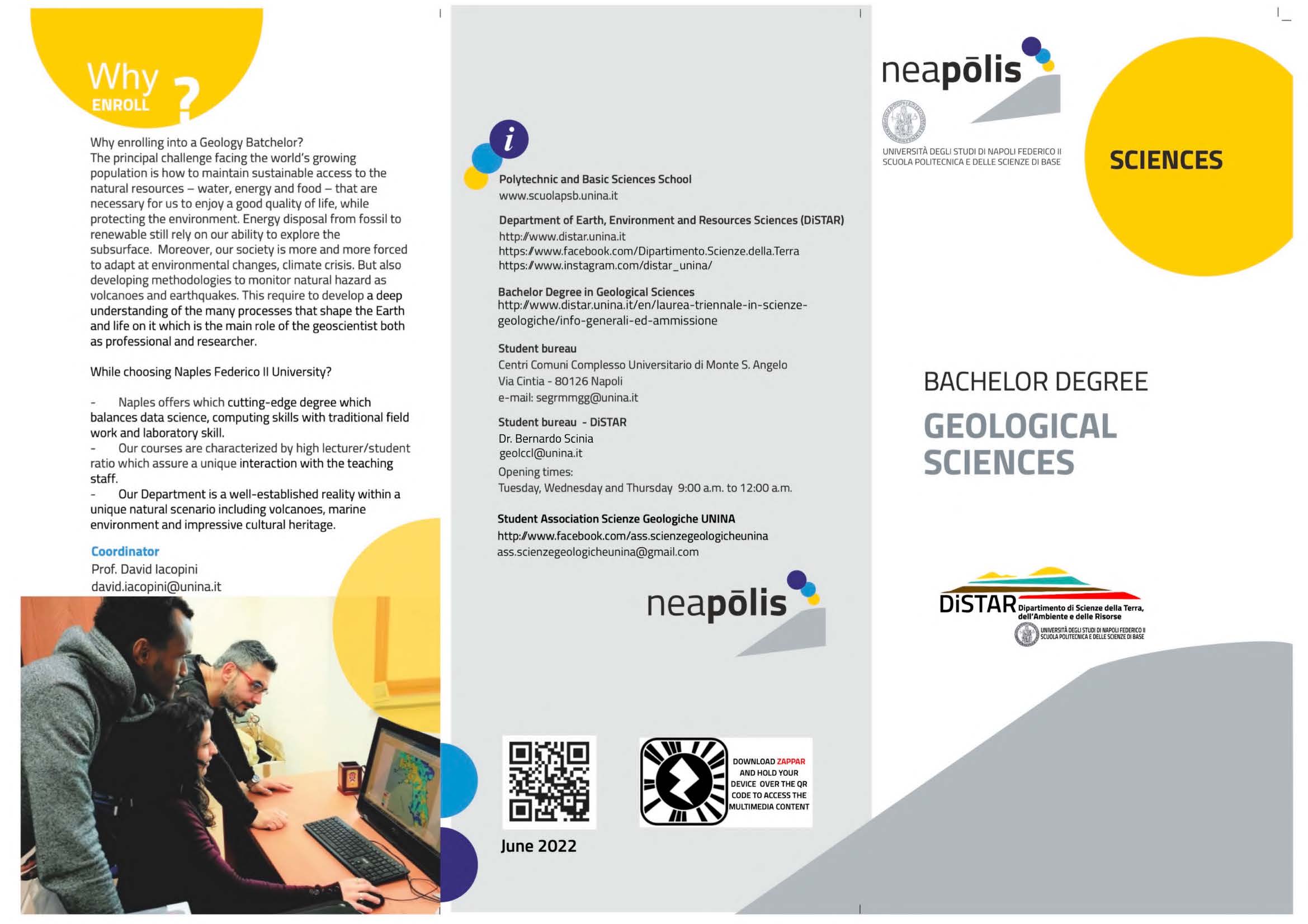Flyer BS GEOLOGICAL SCIENCES en 19 lug 2022 Pagina 1