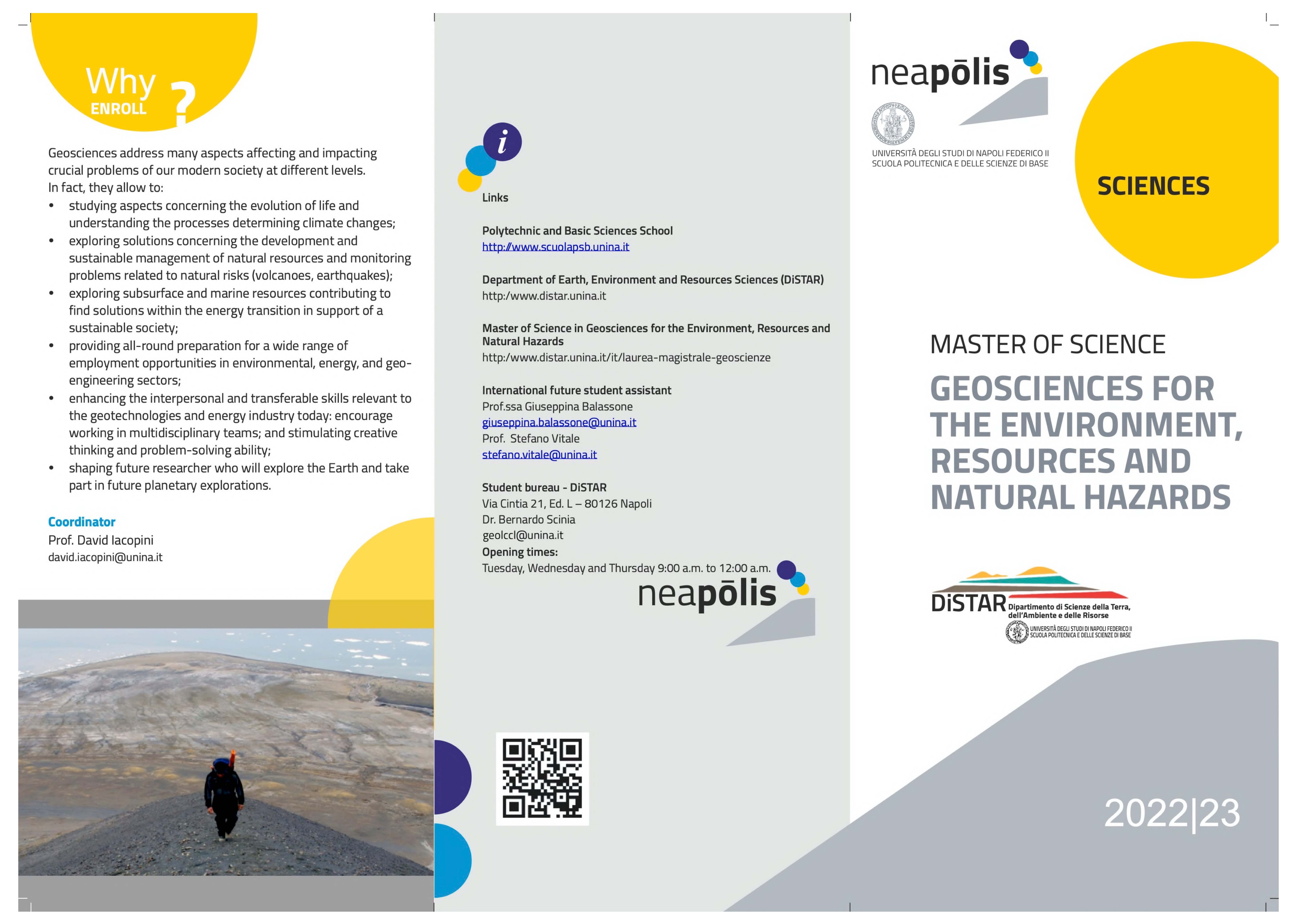 Flyer MS GEOSCIENCES FOR THE ENVIRONMENT RESOURCES AND NATURAL HAZARDS en 19 lug 2022 Pagina 1