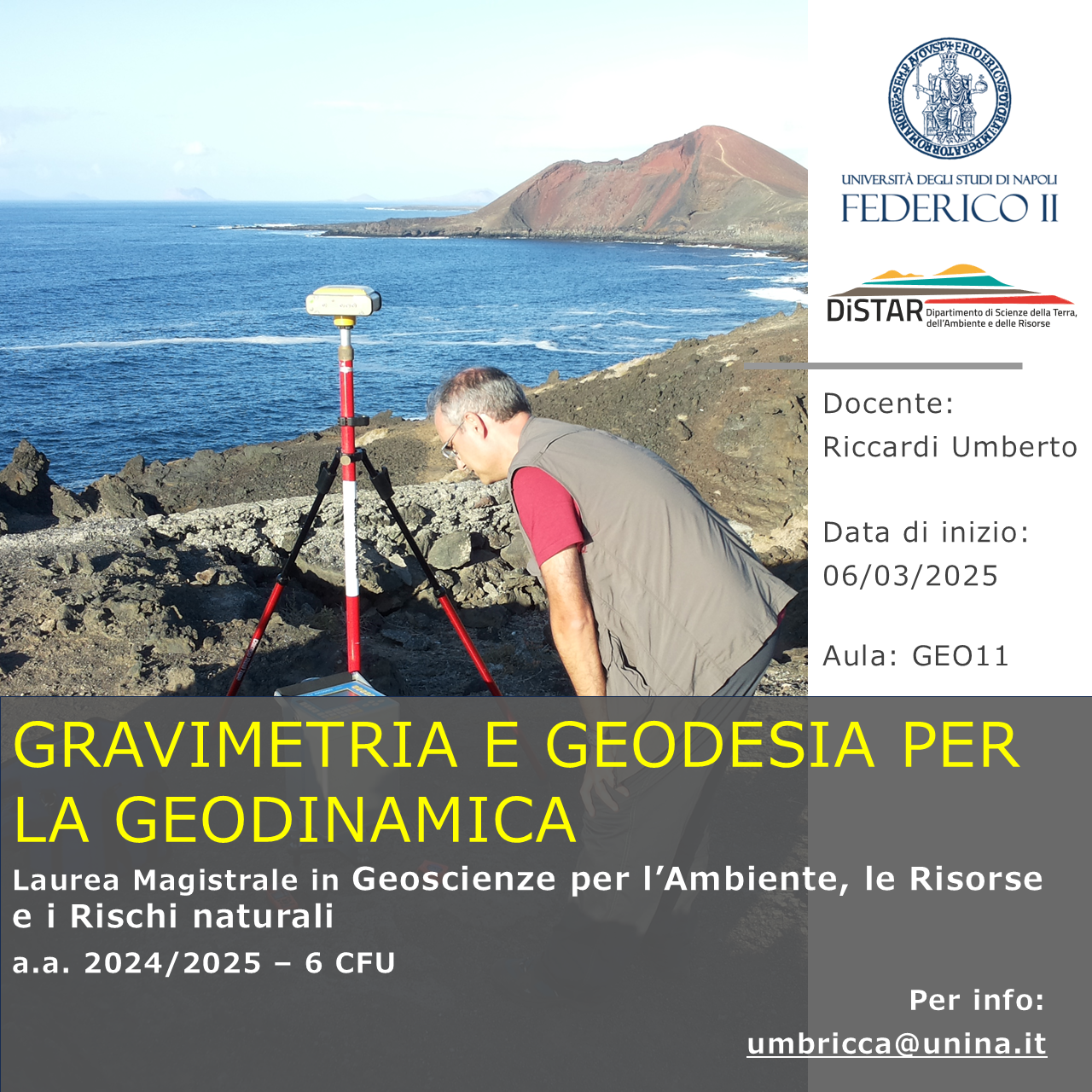 Locandina Corso DiSTAR Gravimetria e Geodesia per la Geodinamica