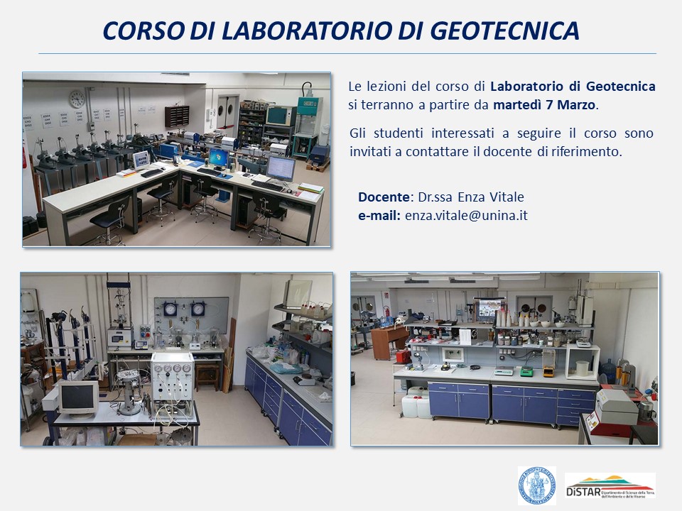 Locandina Corso Laboratorio di Geotecnica 