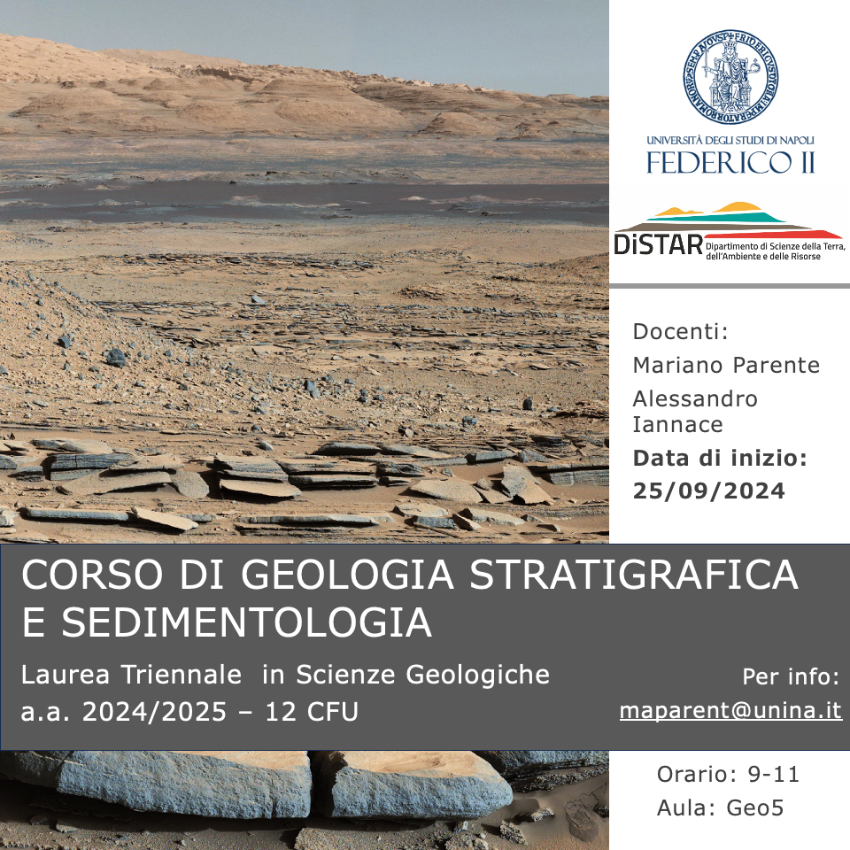 locandina Corso Geologia stratigrafica e Sedimentologia