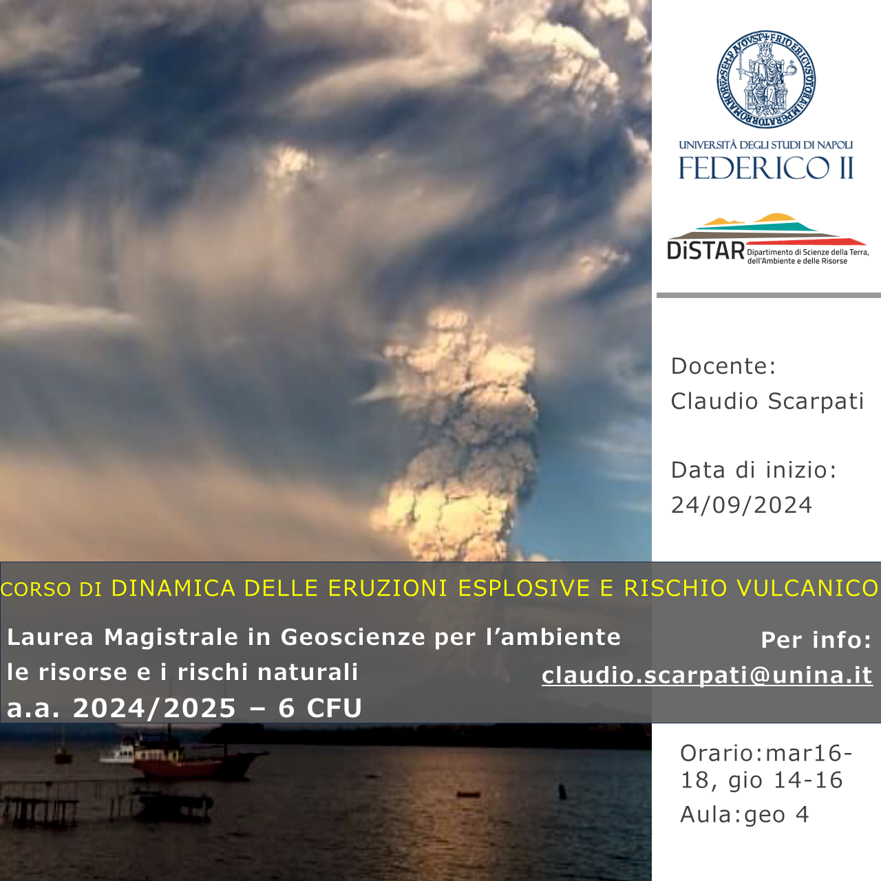 locandina Dinamica delle eruzioni esplosive Scarpati