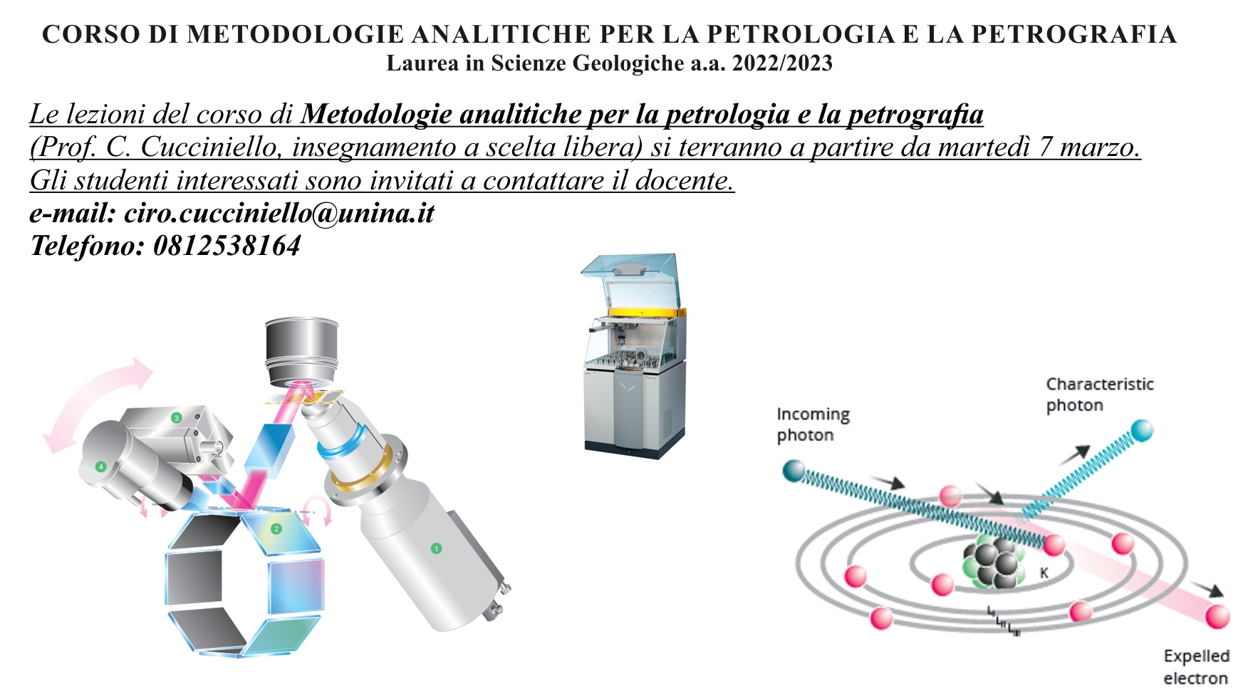 locandina corso Metodologie analitiche per la petrologia e la petrografia