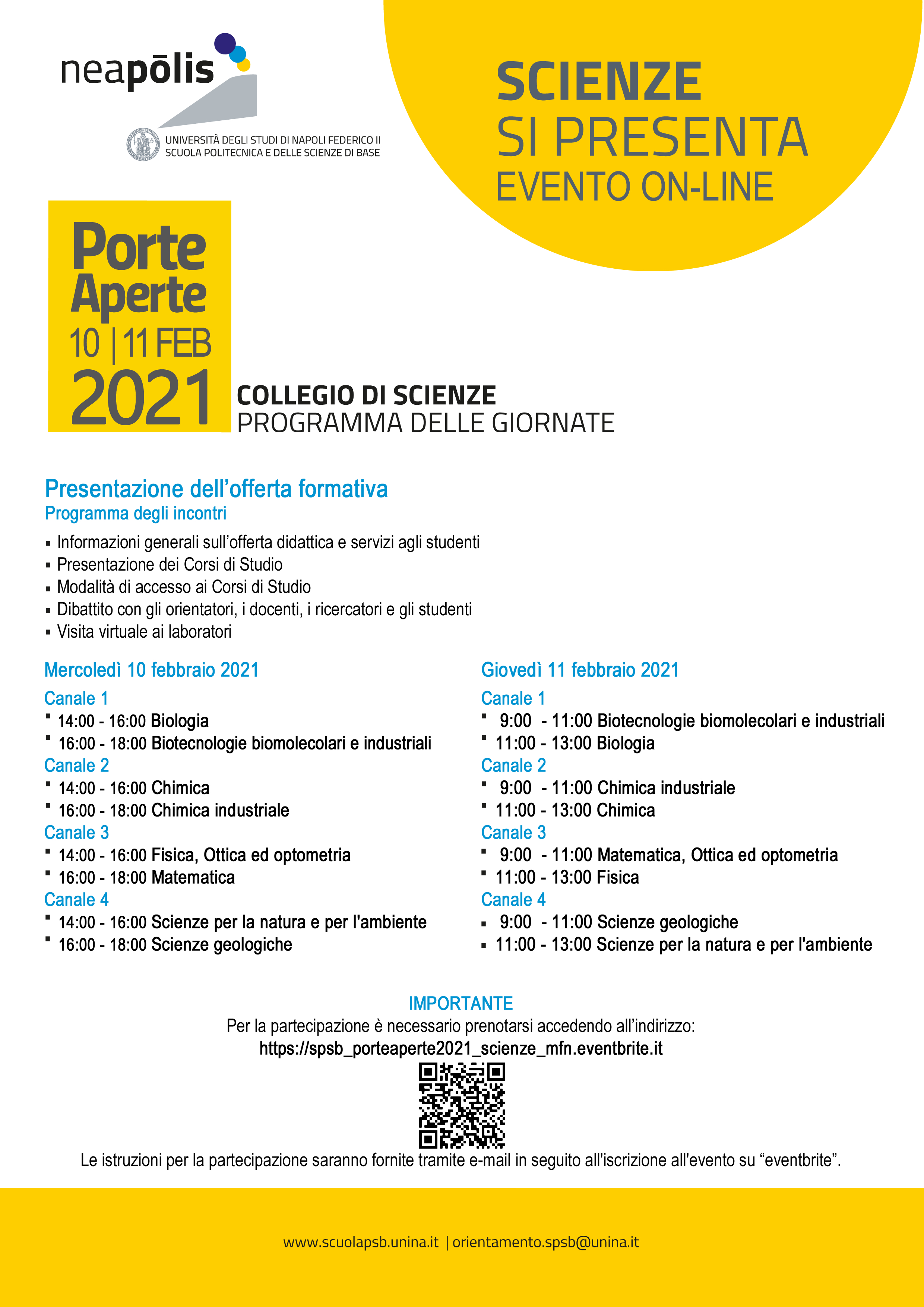 SCI porte aperte 2021 scienze