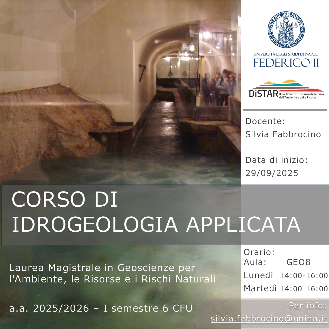 Template locandina Corsi DiSTAR Idrogeologia Applicata 2025