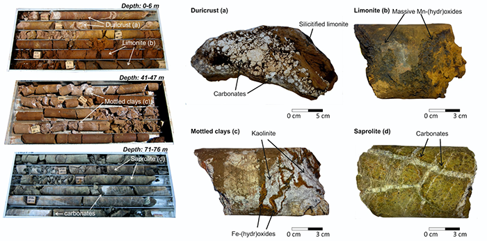 drillcores from a Ni laterite